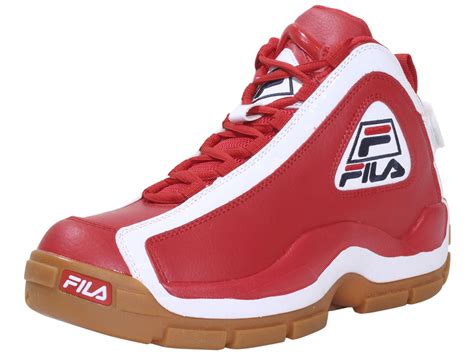 Fila Men S Grant Hill 2 Basketball Sneakers Red White Gum Sz 8 1bm01088