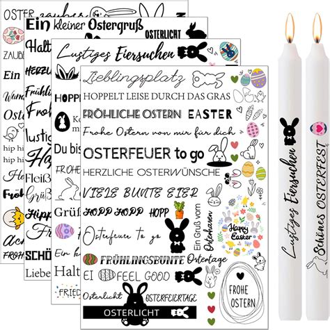 Hongma Ostern Kerzentatoo Pcs Kerzen Tattoofolie Spr Che Easter Ostern