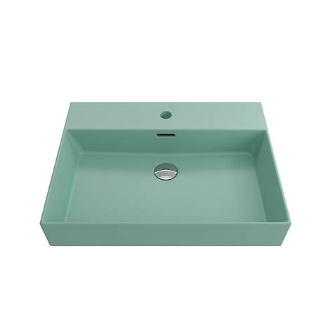 Bocchi Fire Clay Wall Mount Rectangular Modern Matte Mint Green