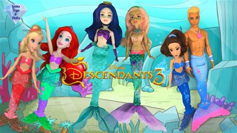 Audrey Mal Mermaid Ariel Morning Routine Adventure With Descendants 3 Doll Story Youtube