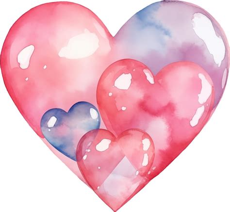 Premium Photo Soap Bubble Heart Watercolour Illustration