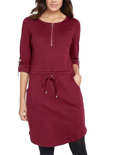 BPC BPC WINE Half Zip Sweatshirt Dress Size 10 12 To 26 28 S To 2XL