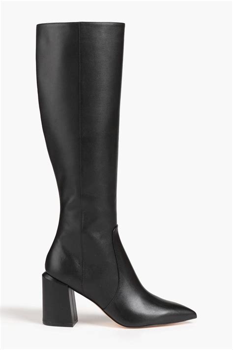 Stuart Weitzman Avenue Leather Knee Boots In Black Lyst