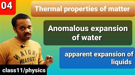 Thermal Properties Of Matter 04 Anomalous Expansion Of Water Apparent