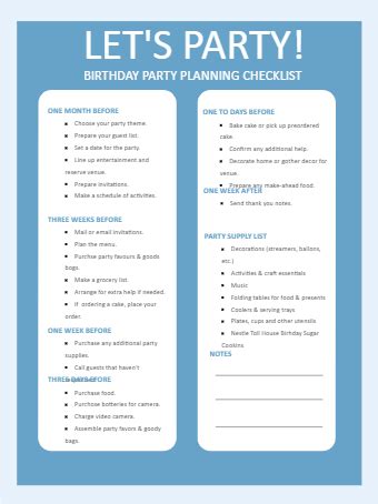 Birthday Party Planning Checklist EdrawMax Editable Templates bob娱乐网站