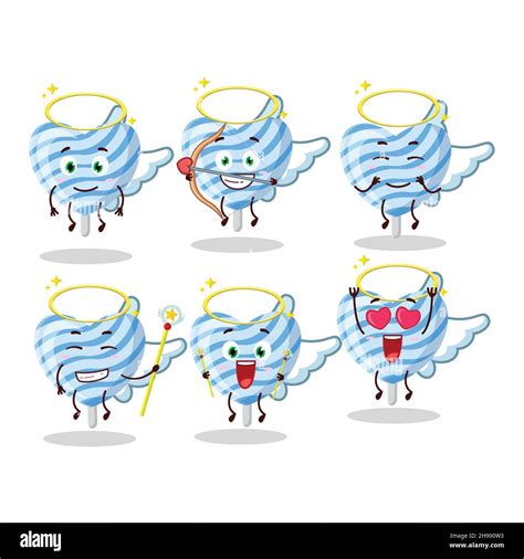 Blue Love Candy Cartoon Designs As A Cute Angel Character Vector