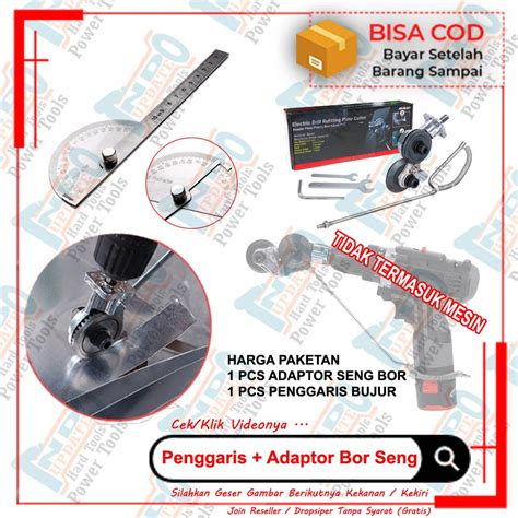 Jual Adapter Mesin Bor Jadi Pemotong Plat Besi Seng Penggaris Busur