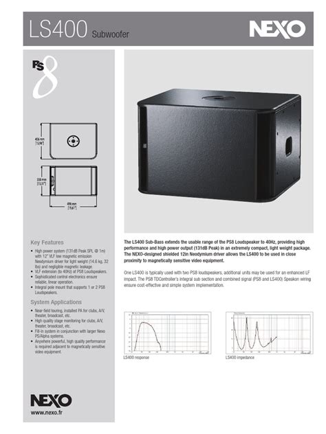 LS400 | PDF | Loudspeaker | Sound Technology