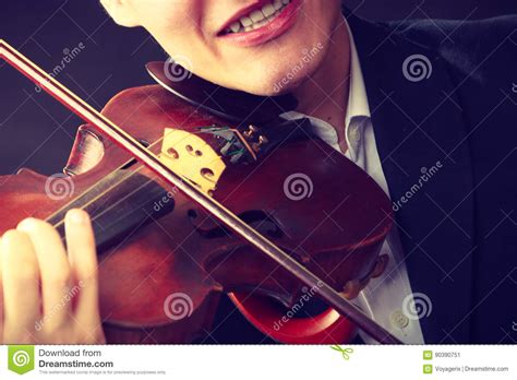 Man Man Dressed Elegantly Playing Violin Stock Image Image Of