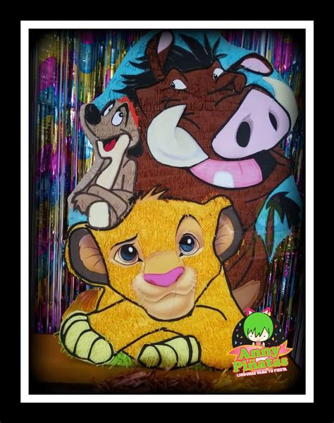 Piñata Simba Pumba Y Timón Piñatas Diseños De Piñatas Cumpleaños