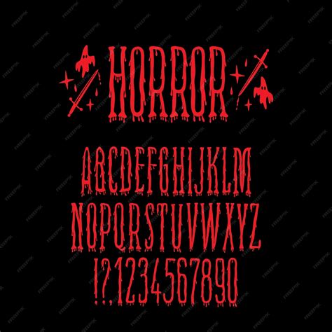 Premium Vector Hand Drawn Bloody Horror Font Design