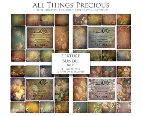 40 Fine Art Textures Floral Background Digital Bundle No 61