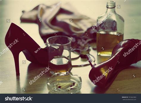Sexy Lingerie High Heels Glass Bottle Stock Photo 741662383 Shutterstock