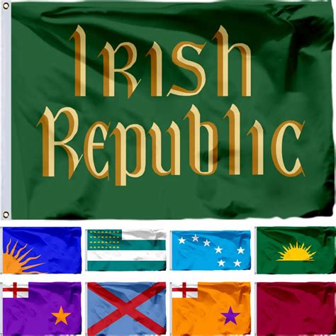 Ireland History And Army Flag Green Sunburst 3x5ft Orange Order