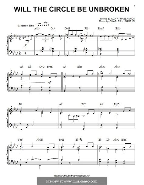 Will The Circle Be Unbroken By Ch Gabriel Sheet Music On Musicaneo