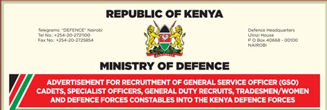 Kenya Defence Forces Recruitment Kdf Recruitment Army Jobs