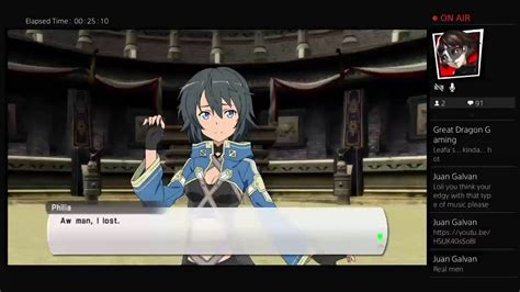 Mikey Cochran S Live Ps Broadcast Sword Art Online Lost Song Youtube