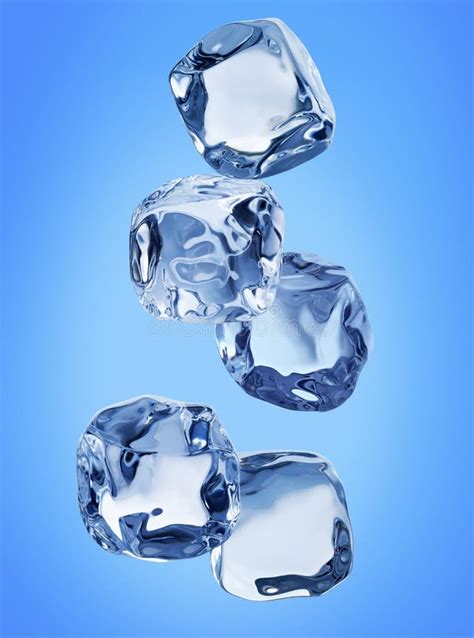 Falling Ice Cubes Isolated On White Background Stock Photo Image Of