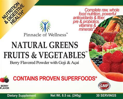 Natural Greens Fruits And Vegetables Superfood Powder Pinnacle Of