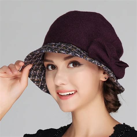 Hat Female Winter Handmade Knitted Wool Cap Female Fashion Thermal