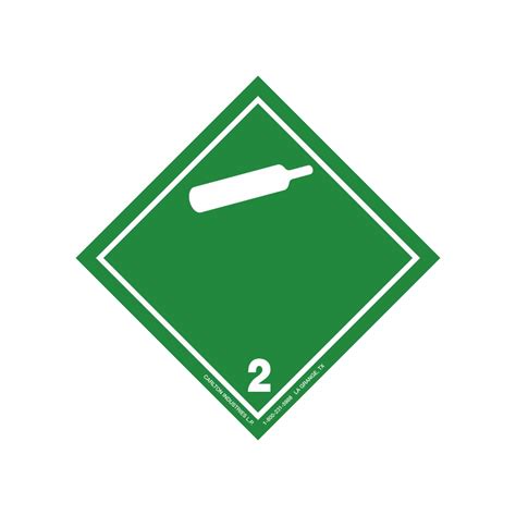 GHS Class 2 Non Flammable Gas Label Transport Pictogram 2 Inch