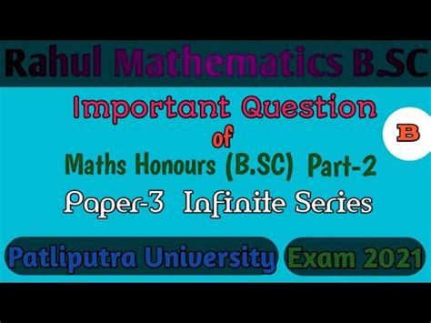 Important Question Paper 3 Math Honours Guess Question Of Infinite