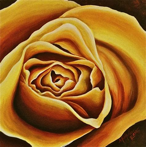 Yellow Rose Original Acrylic Painting By Michelle East