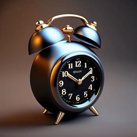 Premium Ai Image Black Alarm Clock