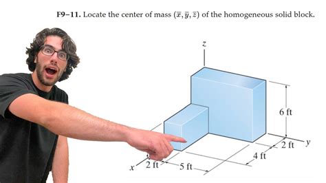 Locate The Center Of Mass X Y Z Of The Homogeneous Solid Block F9