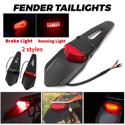 Motorcycle LED Mudguard Tail Lights Rear Fender Mudguard Lamp Brake