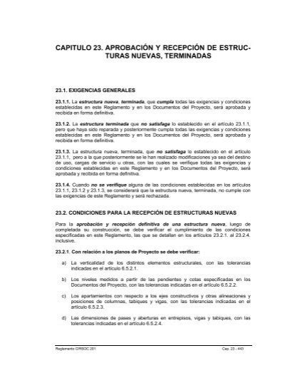 capitulo 23 aprobación y recepción de estruc turas nuevas Inti