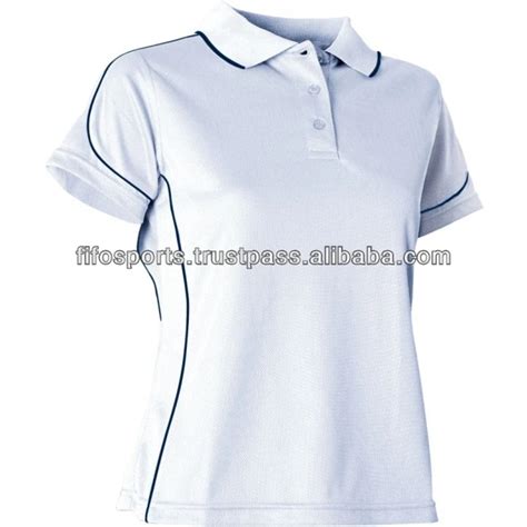 White Women Polo Shirt/plain Polo Shirts For Women/cotton Polyester ...