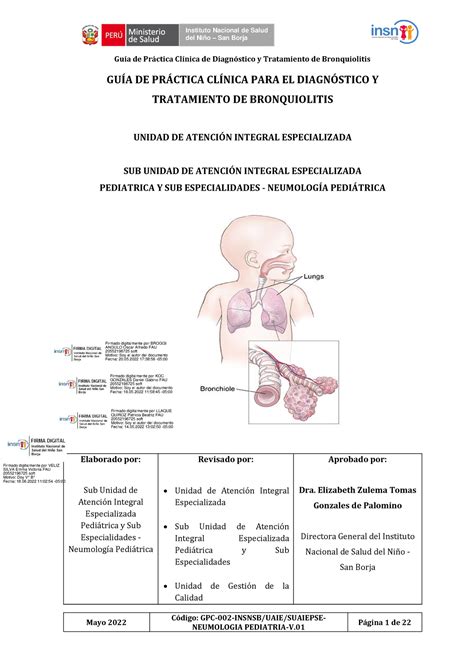 Gpc Bronquiolitis F Gu A De Pr Ctica Cl Nica De Diagn Stico Y