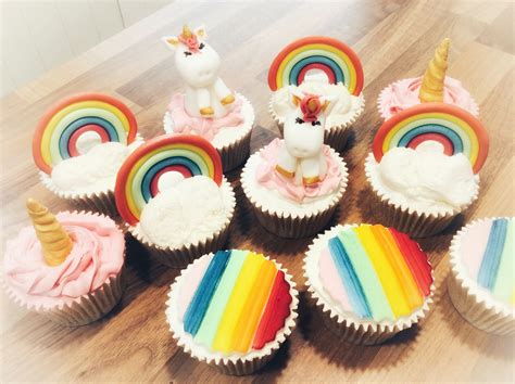 Unicorn And Rainbow Cupcakes Rainbow Cupcakes Mini Cupcakes Unicorn