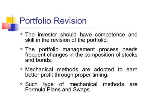 Portfolio Revision