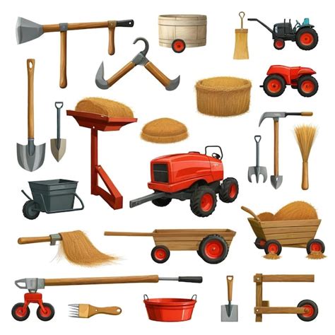 Farm Tools vector set white background isolated a high | Premium AI ...