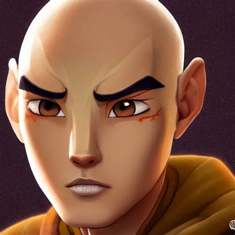 Portrait Of Avatar Aang Digital Art Highly Detailed Stable