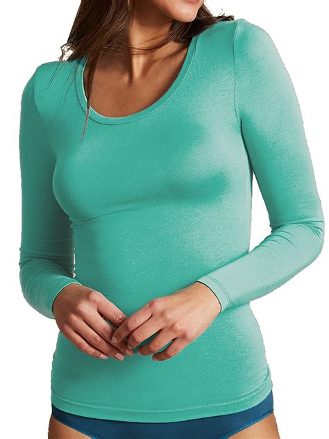 Marks And Spencer M Rich Aqua Heatgen Thermal Long Sleeve Top