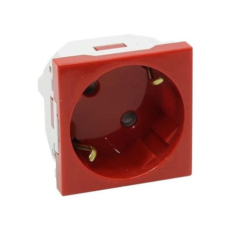 Efapel Tomada 2P T Schuko C Obturador 16A 250V vermelho Série Quadro