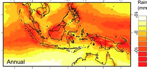 Distribution Of Annual Averaged Rainfall Over Indonesia1998 2010