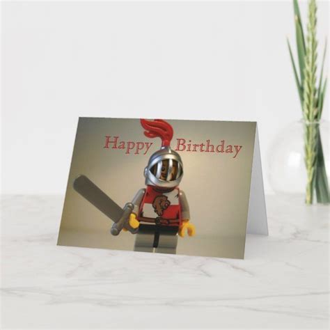 Kingdoms Lion Knight Minifig Happy Birthday Card Zazzle Happy