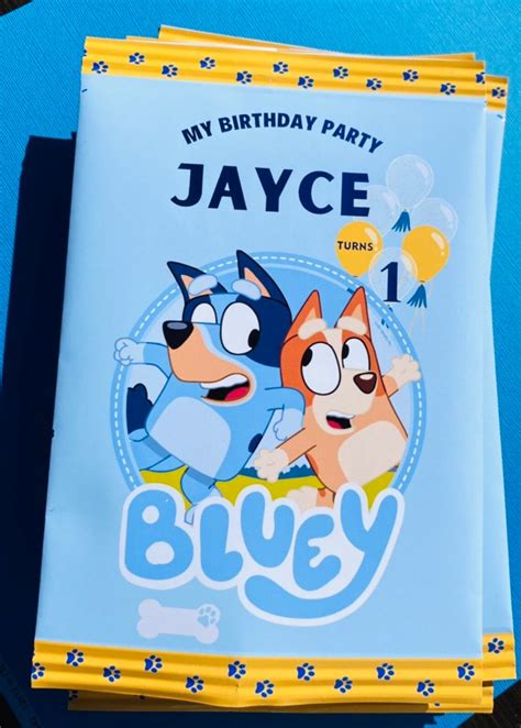 Bluey Chip Bags Favor Bags Custom Chip Bags Etsy