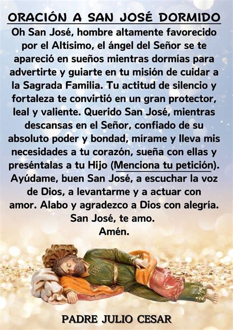 Oraci N A San Jos Dormido Catholic Prayers Daily Archangel Prayers