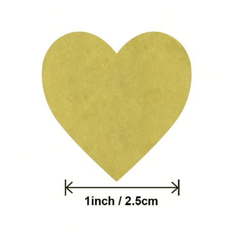 Roll Of Gold Heart Shaped Thank You Stickers For Baking Blank Heart