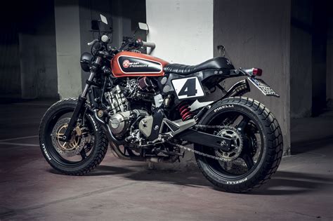 Honda Hornet Cafe Racer Scrambler Tracker Built By Motorecyclos