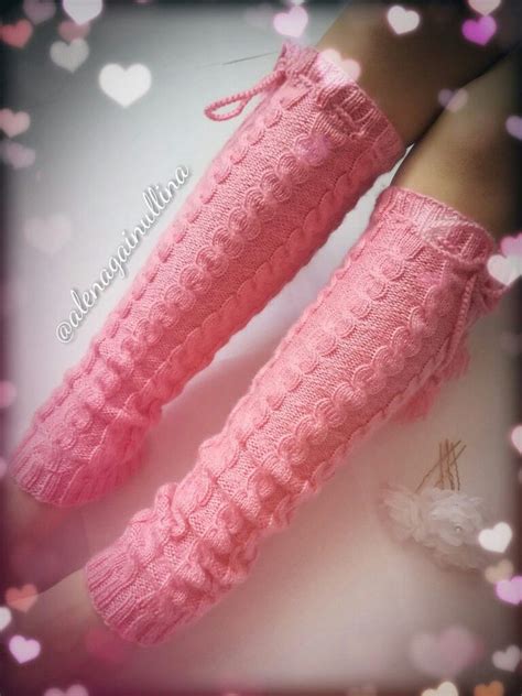 Leg Warmers Legs Knitting Crochet Pink Accessories Fashion