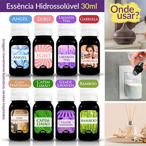 Essências Aromatizantes Para Aromatizador E Difusor Elétrico Umidificador Hidrossolúveis 30ml