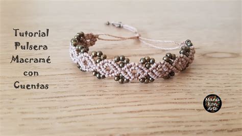 DIY Tutorial Cómo Hacer una Pulsera de Macramé con Cuentas muy Fácil