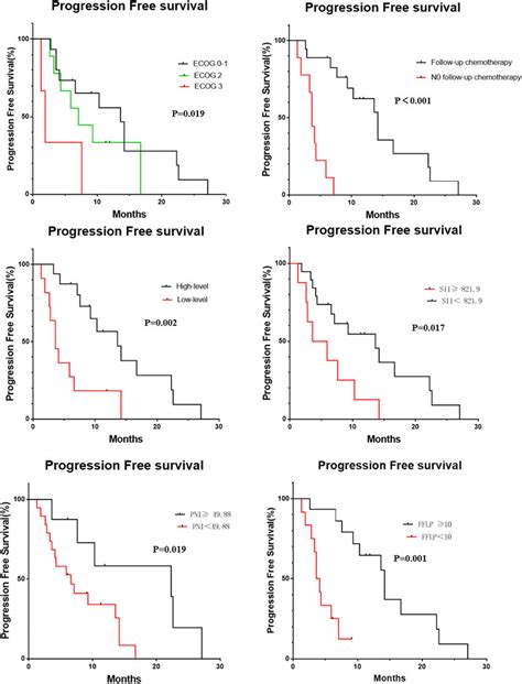 Progression Free Survival Curves Of 27 Patients According Ecog Score