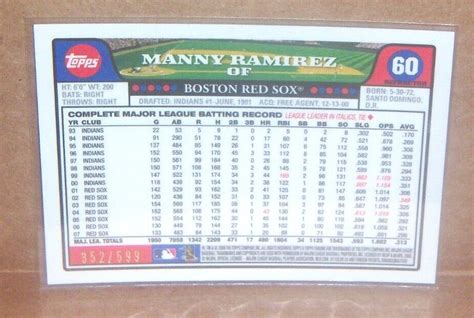 2008 Topps Chrome Copper Refractor 60 MANNY RAMIREZ 352 599 EBay